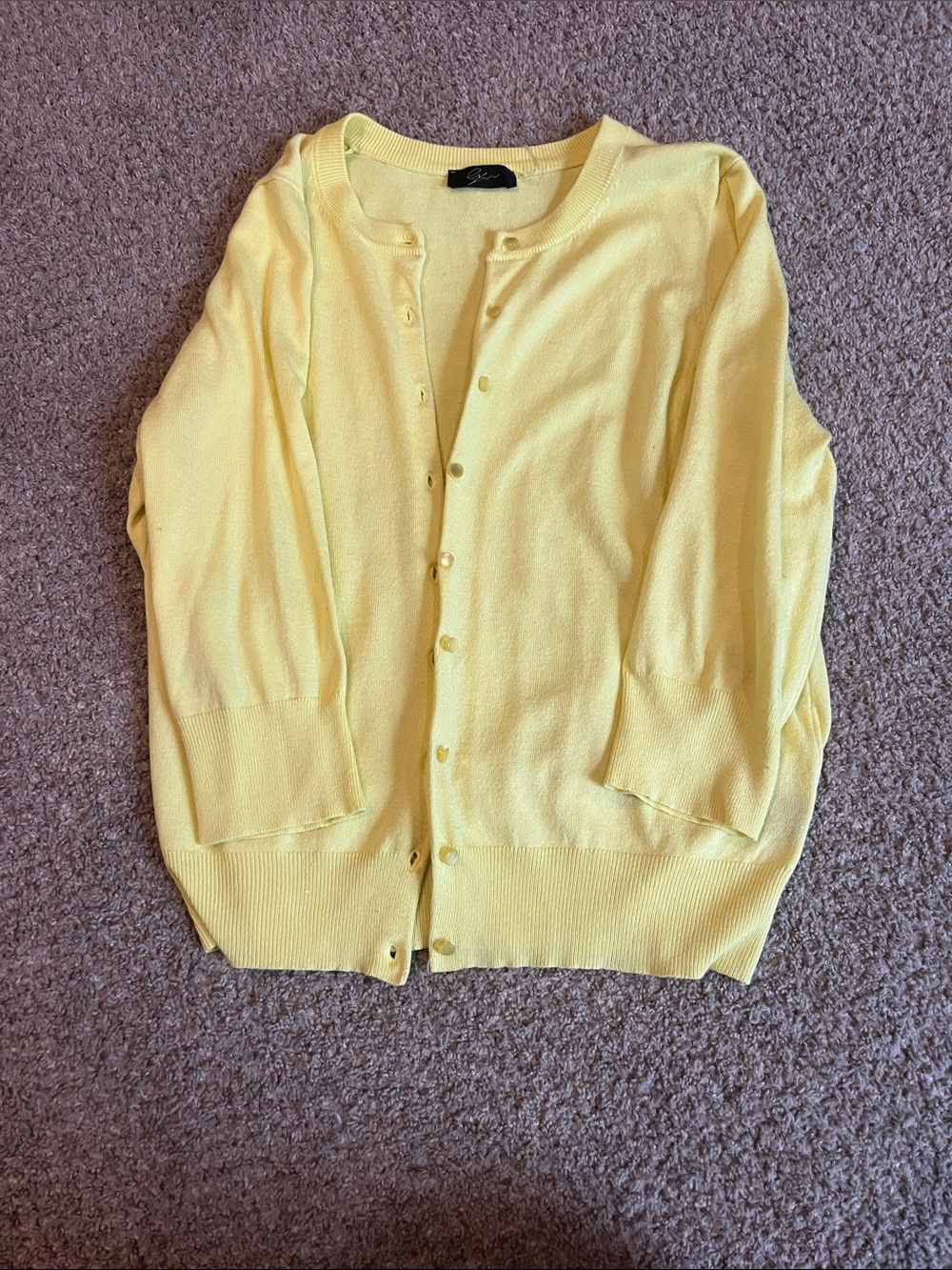 Yellow Button-Up Cardigan Sweater
